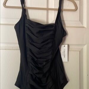 Calvin Klein Black Ruched Swimsuit